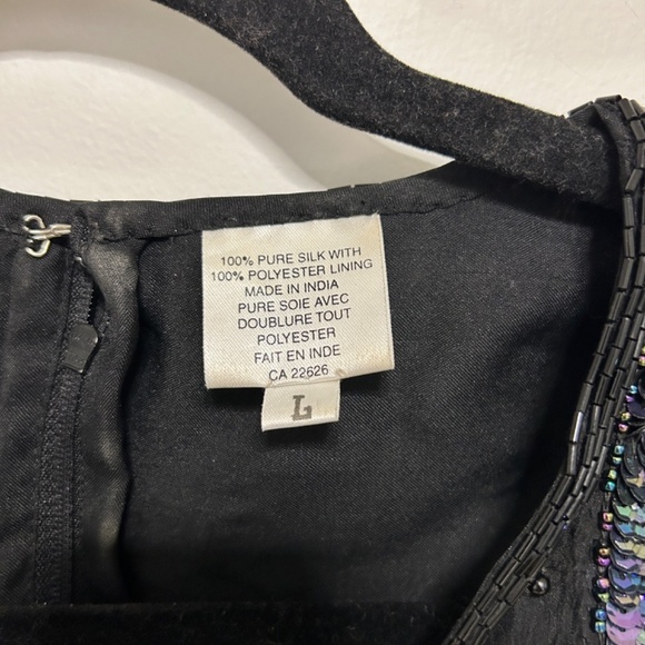 Vtg Melanie Lyne Beaded Dress Women's Large Black/Purple Formal Party READ - Picture 16 of 16